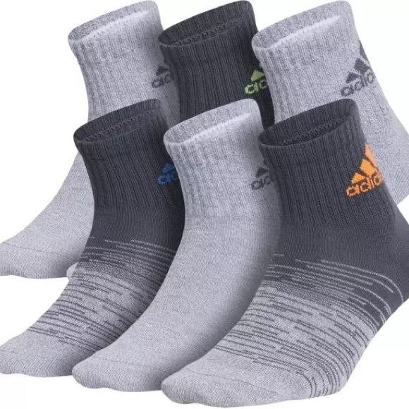 3 pairs Adidas Youth Superlite Badge of Sport Quarter Socks 6 Pack - Picture 4 of 13